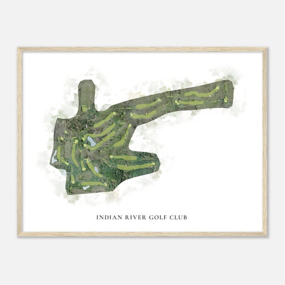 Indian River Golf Club Michigan Classic Watercolor Map Golfer Gift Golf Wall Art Golf Poster Print Course Layout