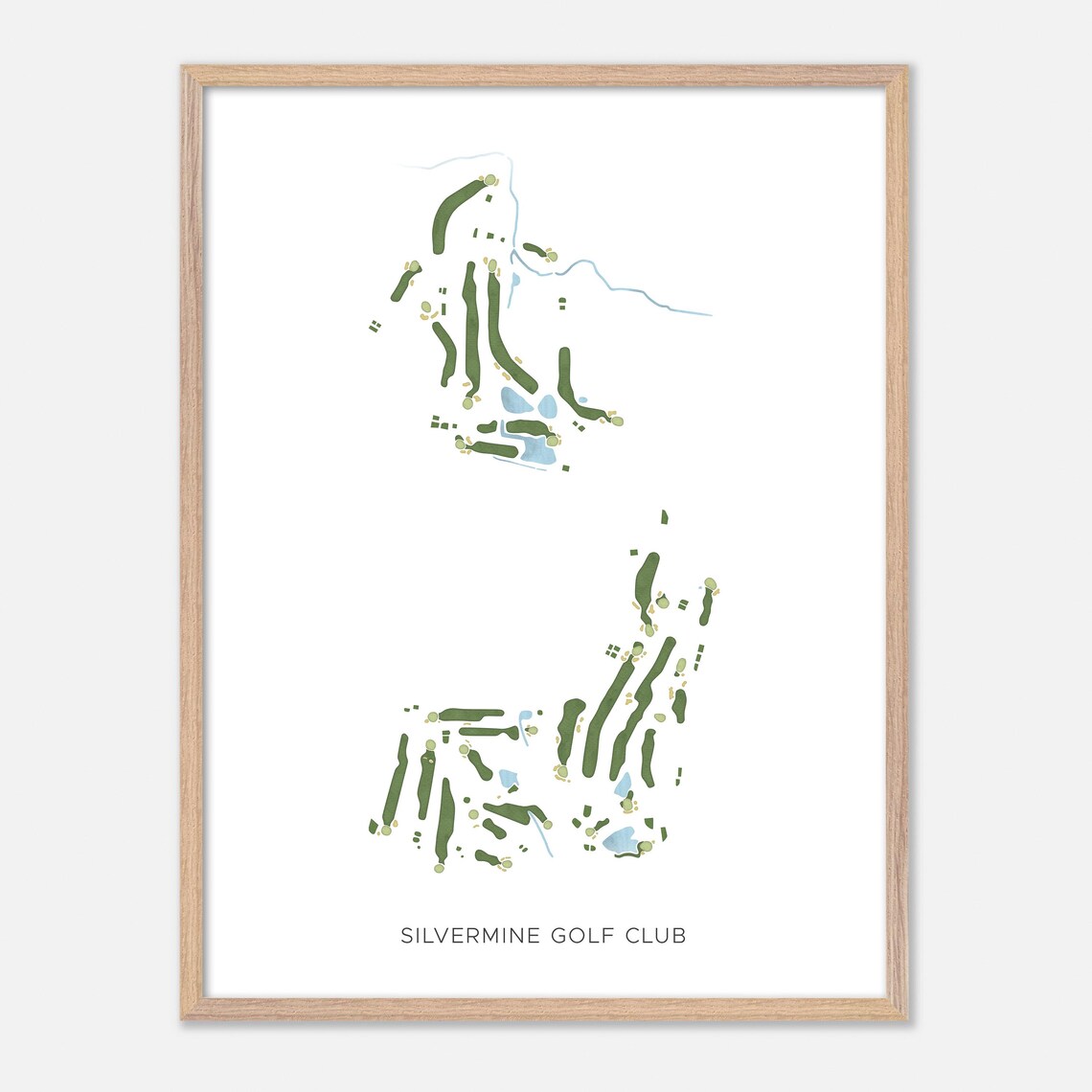 Silvermine Golf Club Norwalk Connecticut Modern Watercolor Map Poster - Image 2