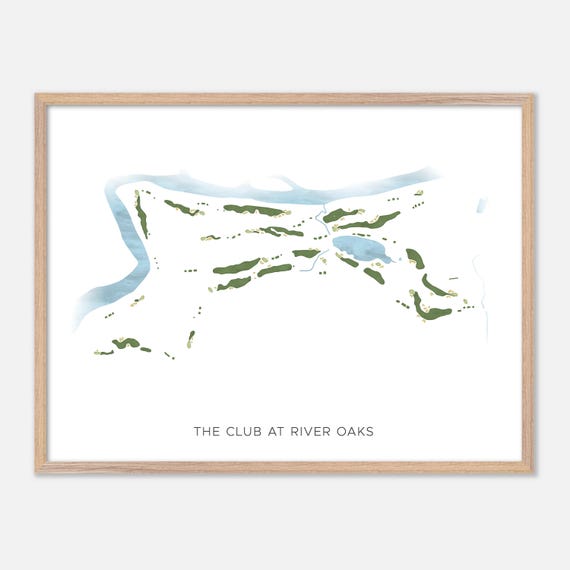 The Club At River Oaks In Sherman Connecticut Modern Watercolor Map Golfer Gift Golf Wall Art Golf Poster Print Course Layout
