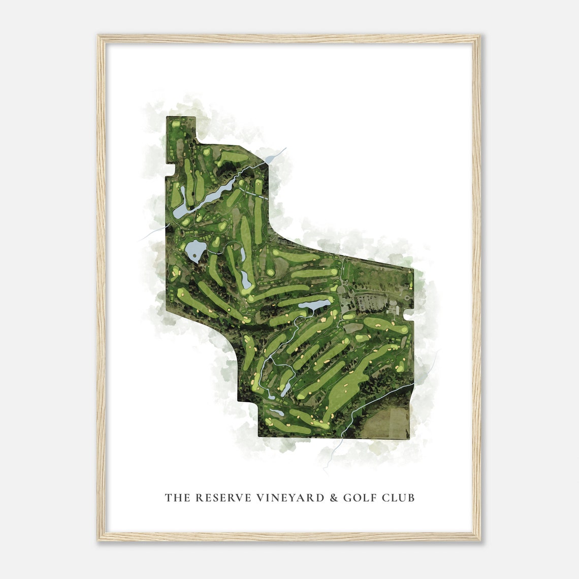 The Reserve Vineyard Golf Club Classic Watercolor Course Map Poster - Image 2