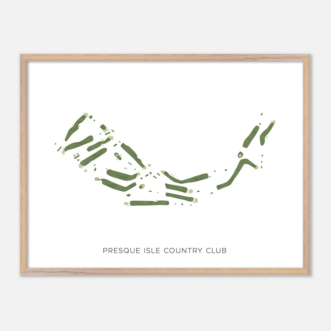 Presque Isle Country Club Modern Fairway Golf Course Map Poster