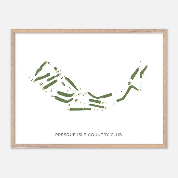 Presque Isle Country Club In Presque Isle Maine Modern Watercolor Map Golfer Gift Golf Wall Art Golf Poster Print Course Layout