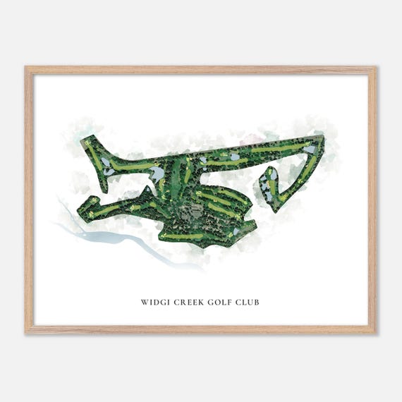 Widgi Creek Golf Club In Bend Oregon Classic Watercolor Map Golfer Gift Golf Wall Art Golf Poster Print Course Layout