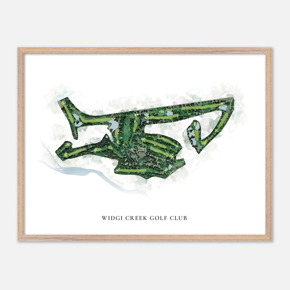 Widgi Creek Golf Club Bend Oregon Classic Watercolor Map Print