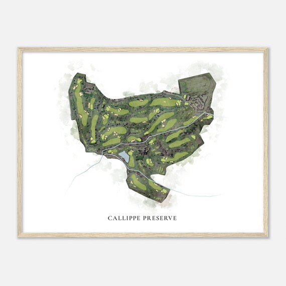 Callippe Preserve California Classic Watercolor Golf Map Poster