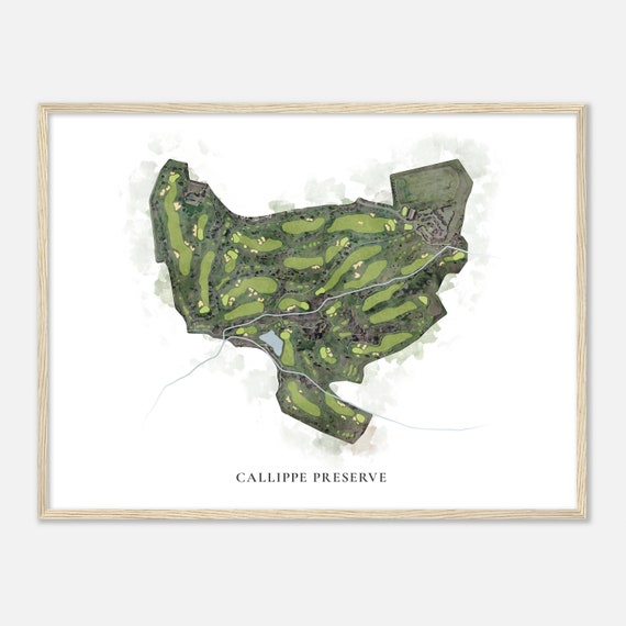 Callippe Preserve California Classic Watercolor Map Golfer Gift Golf Wall Art Golf Poster Print Course Layout