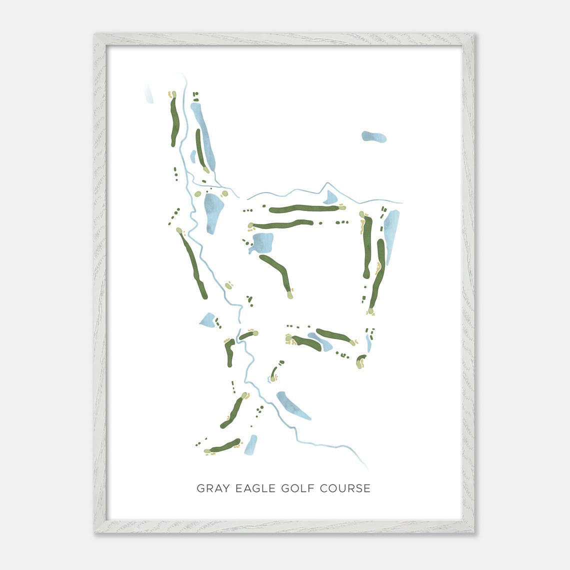 Gray Eagle Golf Course Fishers Indiana Modern Watercolor Map Poster - Image 2