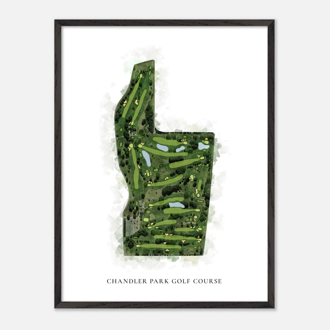 Chandler Park Golf Course Classic Watercolor Fairway Art Poster - Image 3