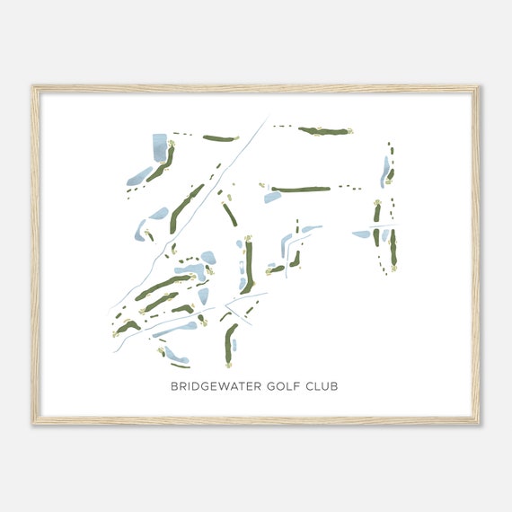 Bridgewater Golf Club Indiana Modern Watercolor Map Golfer Gift Golf Wall Art Golf Poster Print Course Layout