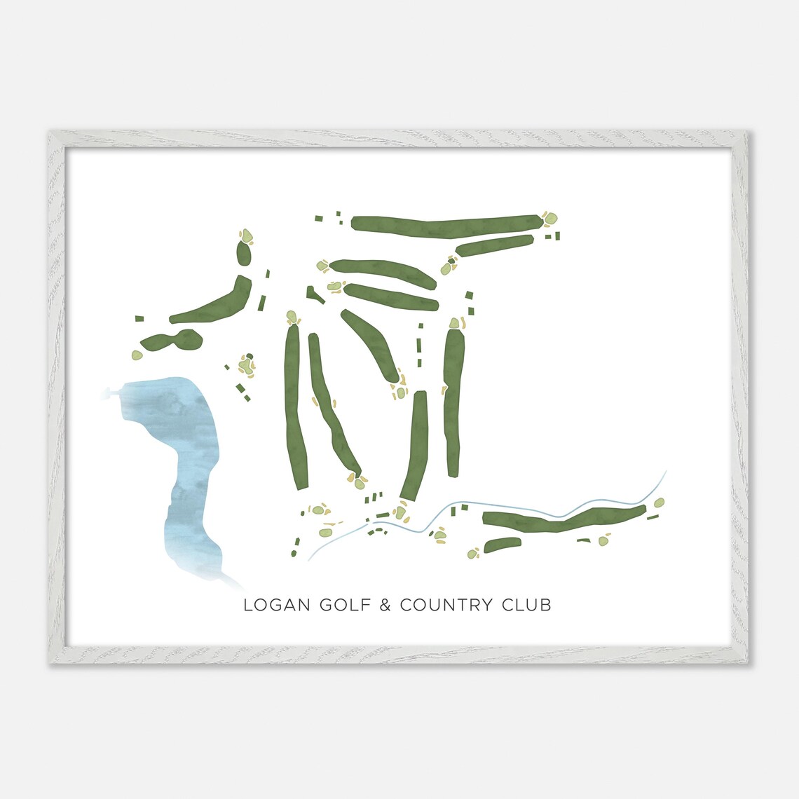 Logan Golf & Country Club Utah Modern Watercolor Course Map Poster - Image 4