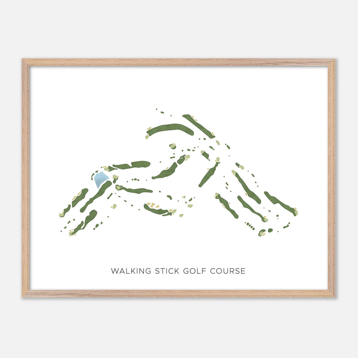 Walking Stick Golf Course Pueblo Colorado Modern Watercolor Map Poster