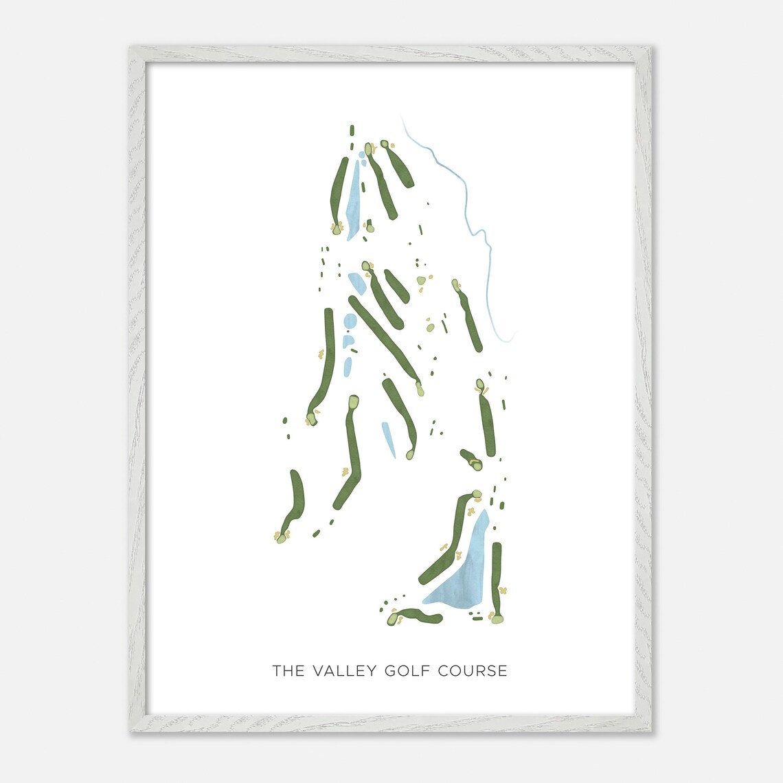 The Valley Golf Course Minimalist Green Fairways Map Art Poster - Image 2