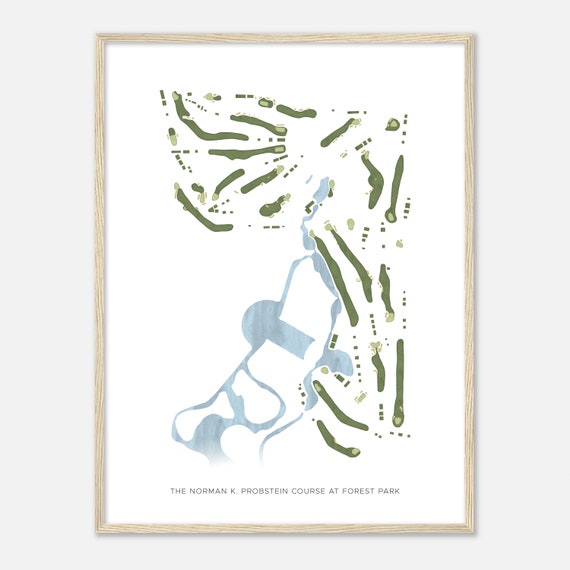 The Norman K Probstein Course At Forest Park Missouri Modern Watercolor Map Golfer Gift Golf Wall Art Golf Poster Print