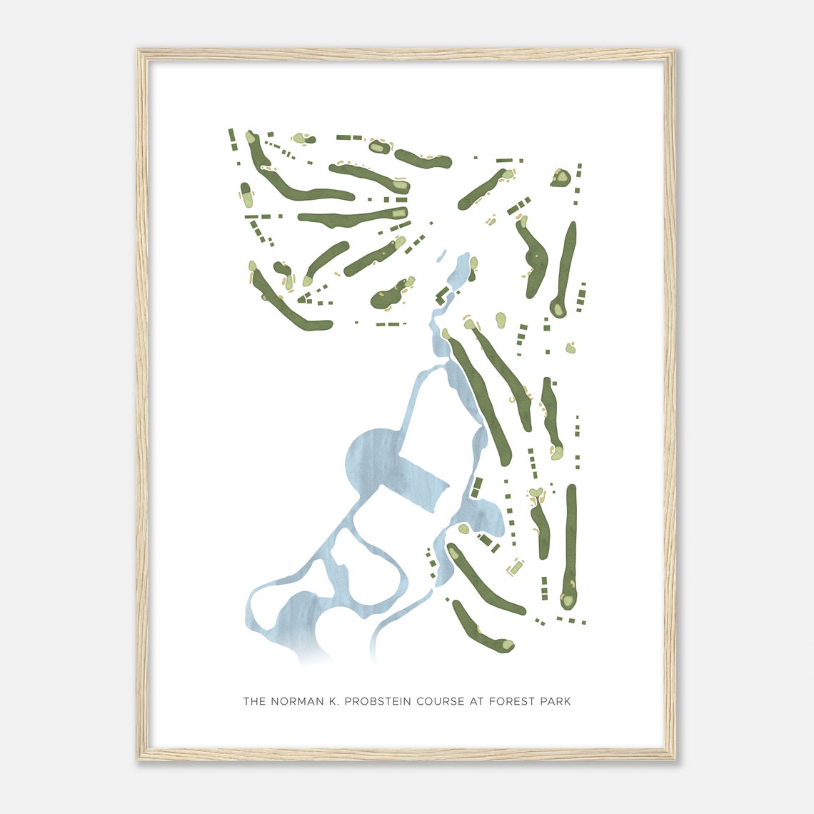 The Norman K Probstein Course at Forest Park Minimalist Map Poster