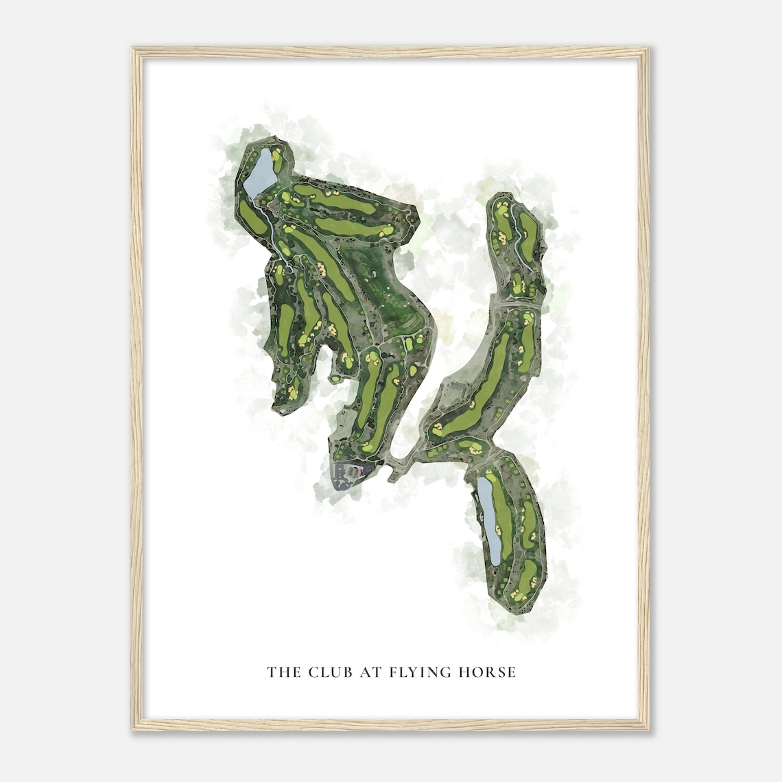 The Club at Flying Horse Classic Watercolor Aerial Map Poster