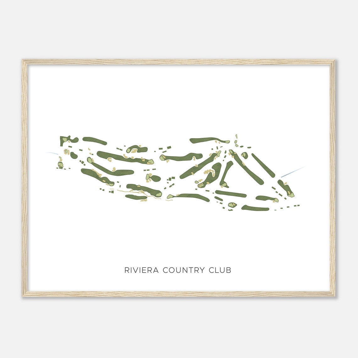 Riviera Country Club Modern Watercolor Golf Course Map Poster