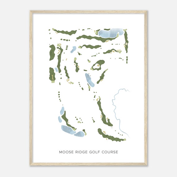 Moose Ridge Golf Course Michigan Modern Watercolor Map Golfer Gift Golf Wall Art Golf Poster Print Course Layout
