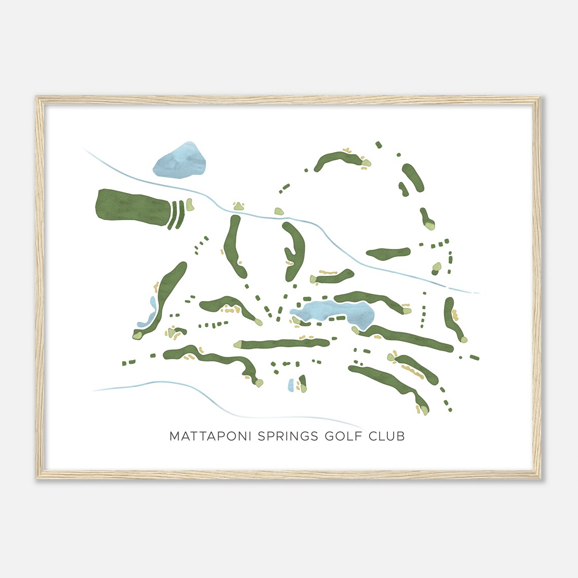 Mattaponi Springs Golf Club Modern Watercolor Golf Map Poster - Image 2