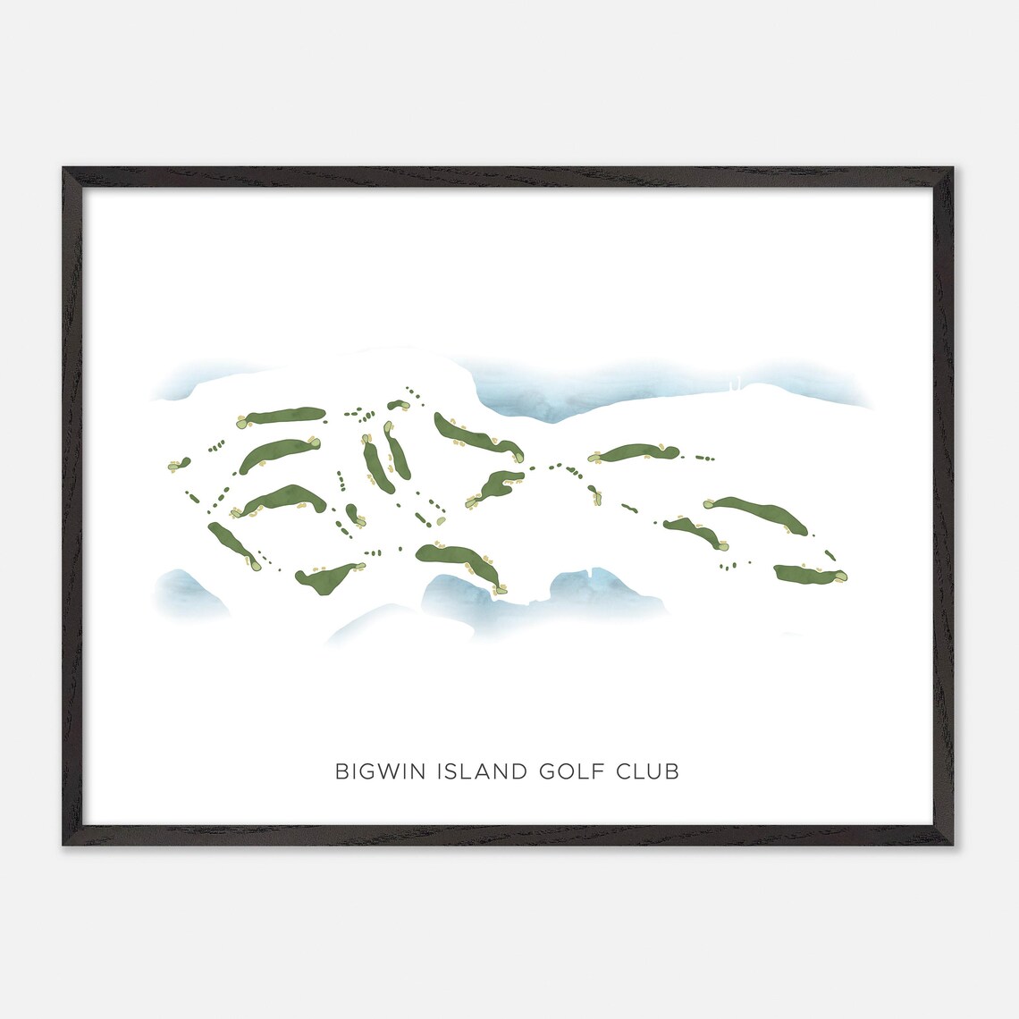 Bigwin Island Golf Club Modern Minimalist Watercolor Map Poster - Image 4