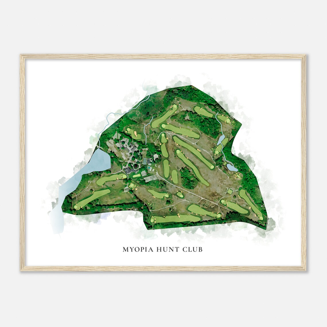 Myopia Hunt Club Massachusetts Classic Watercolor Map Golfer Gift Golf Wall Art Golf Poster Print Course Layout - Image 2