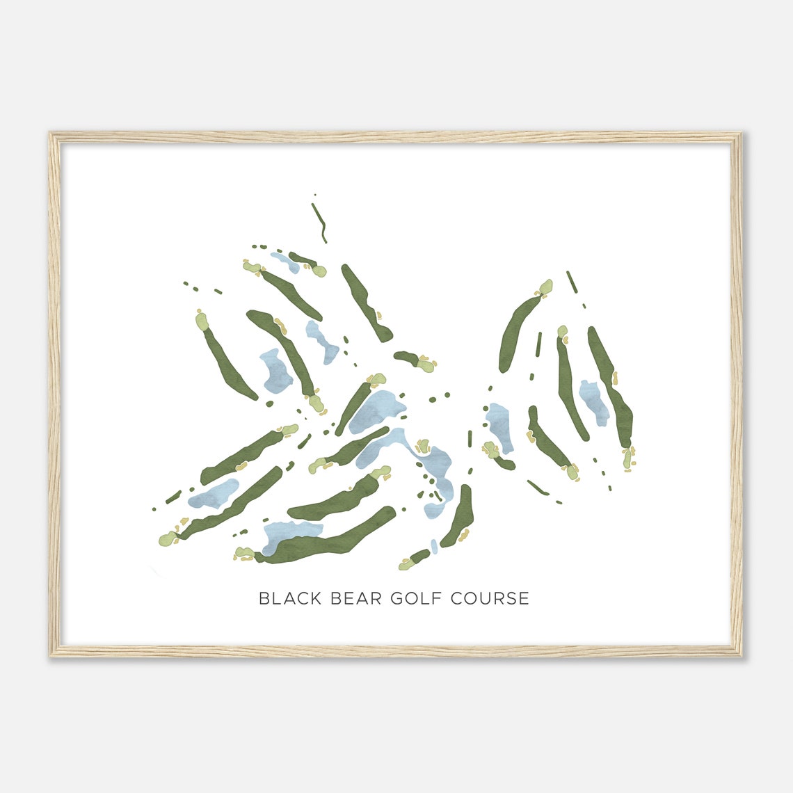 Black Bear Golf Course Minnesota Modern Watercolor Course Map Poster - Image 2