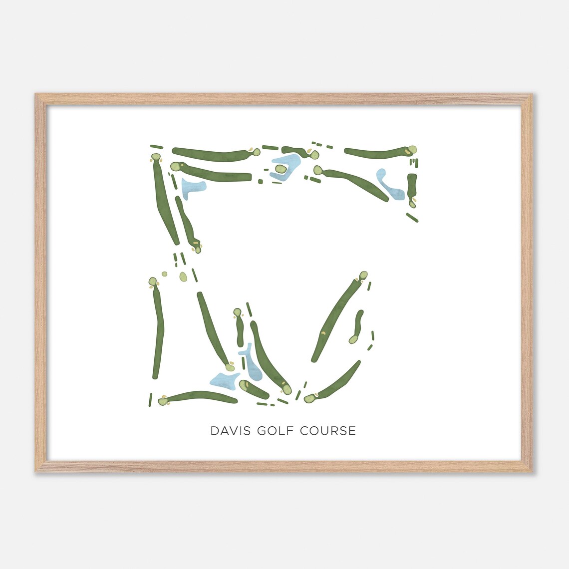 Davis Golf Course California Minimalist Watercolor Map Poster