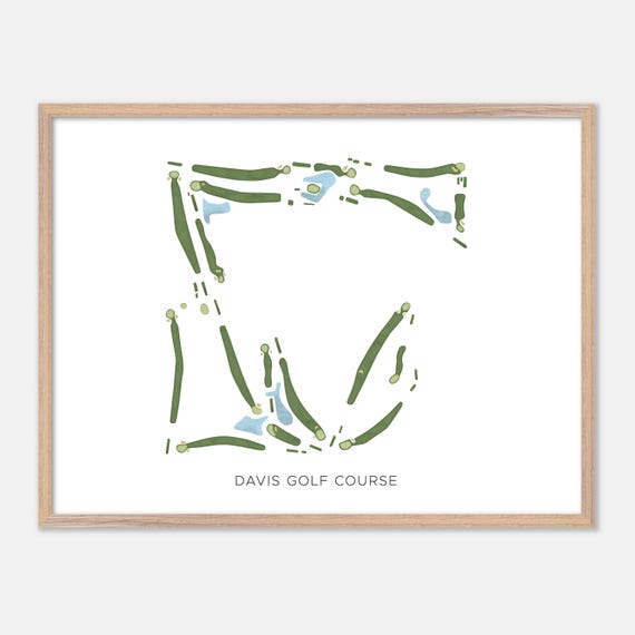Davis Golf Course In Davis California Modern Watercolor Map Golfer Gift Golf Wall Art Golf Poster Print Course Layout