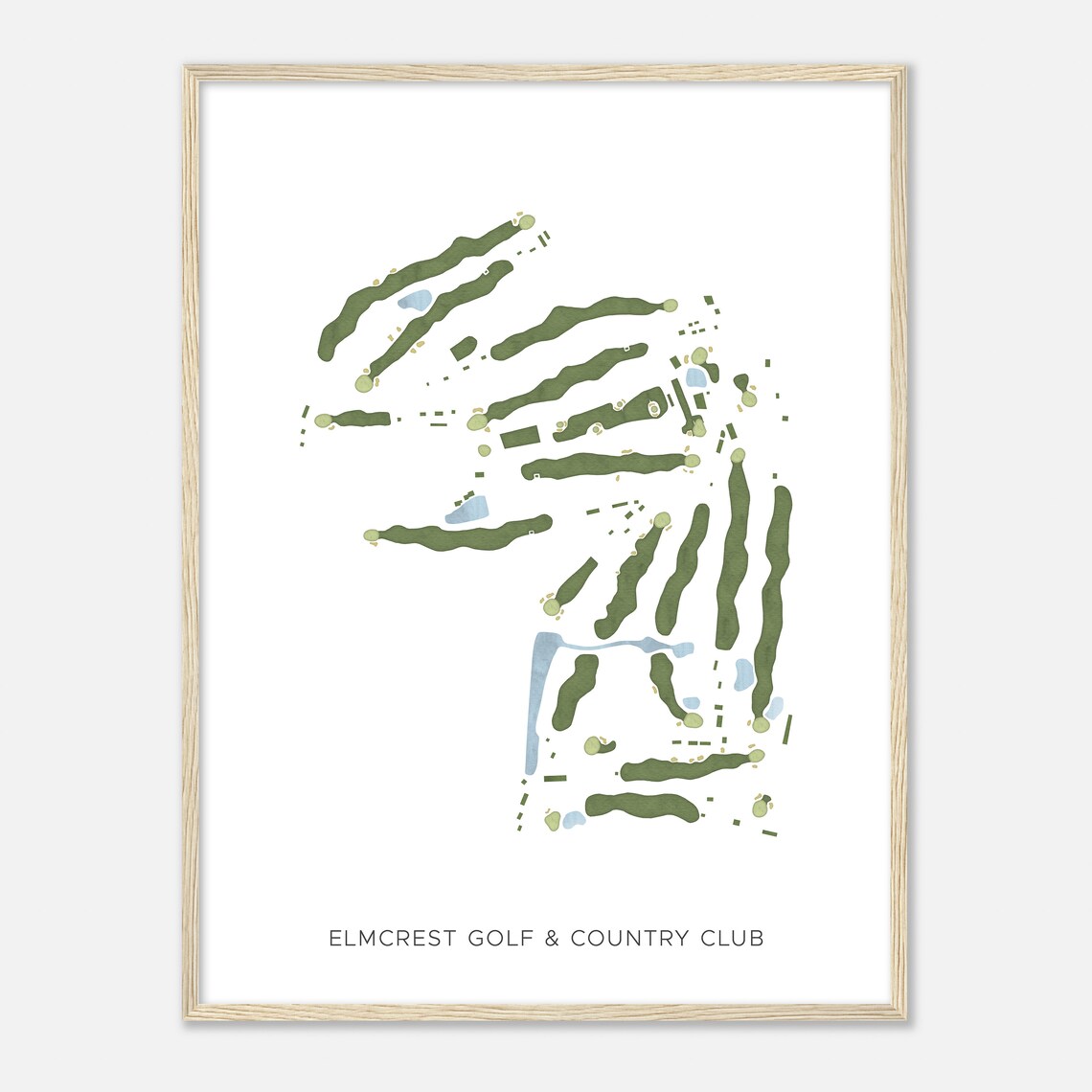 Elmcrest Golf and Country Club Poster Minimalist Map Golf Gift