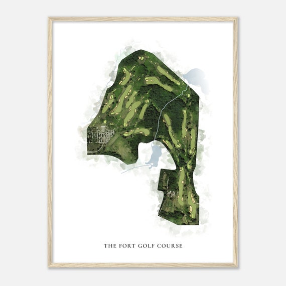 The Fort Golf Course Indiana Classic Watercolor Map Golfer Gift Golf Wall Art Golf Poster Print Course Layout