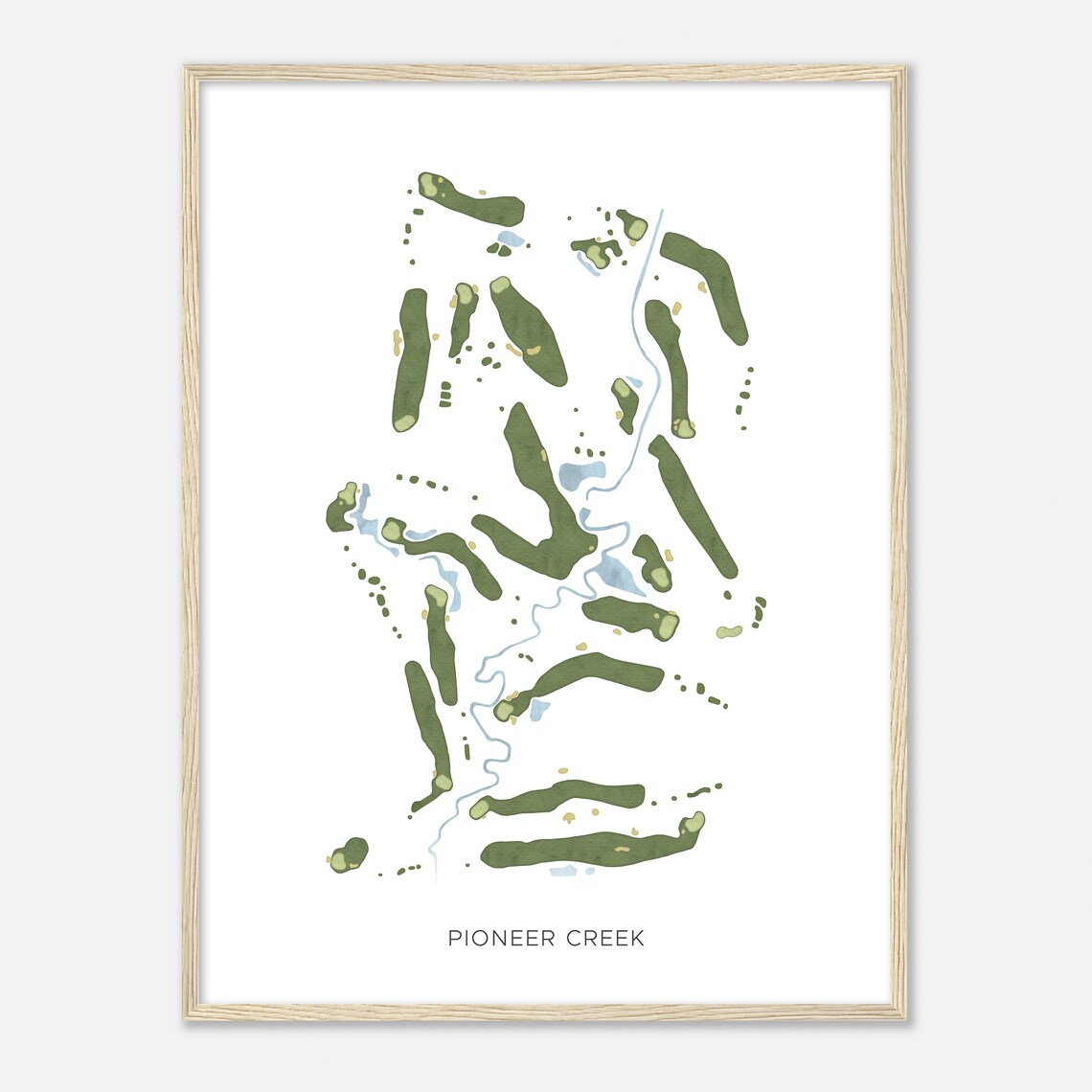 Pioneer Creek Modern Minimalist Watercolor Course Map Poster - Image 2
