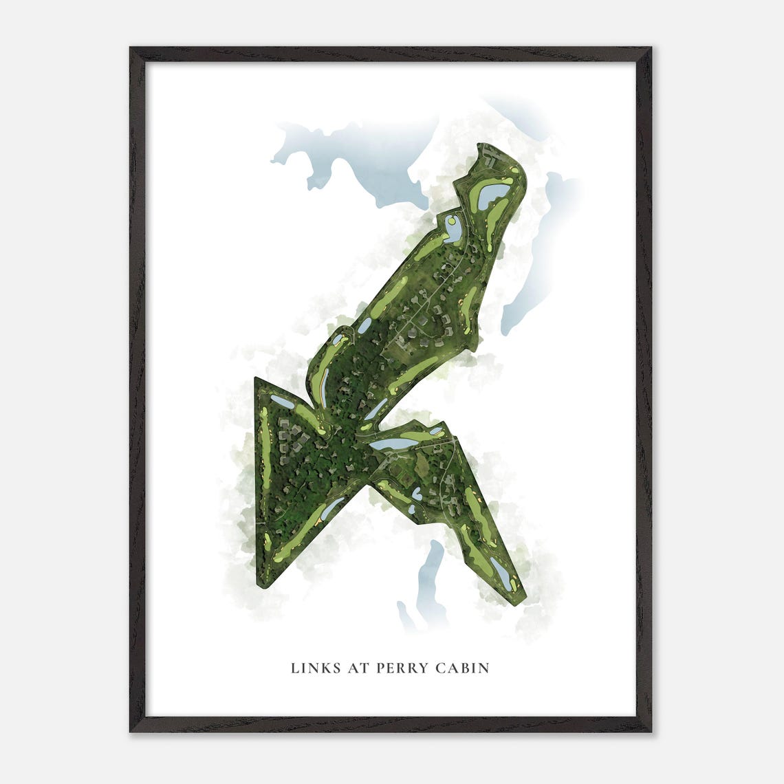 Links at Perry Cabin Maryland Classic Watercolor Course Map Poster - Image 3