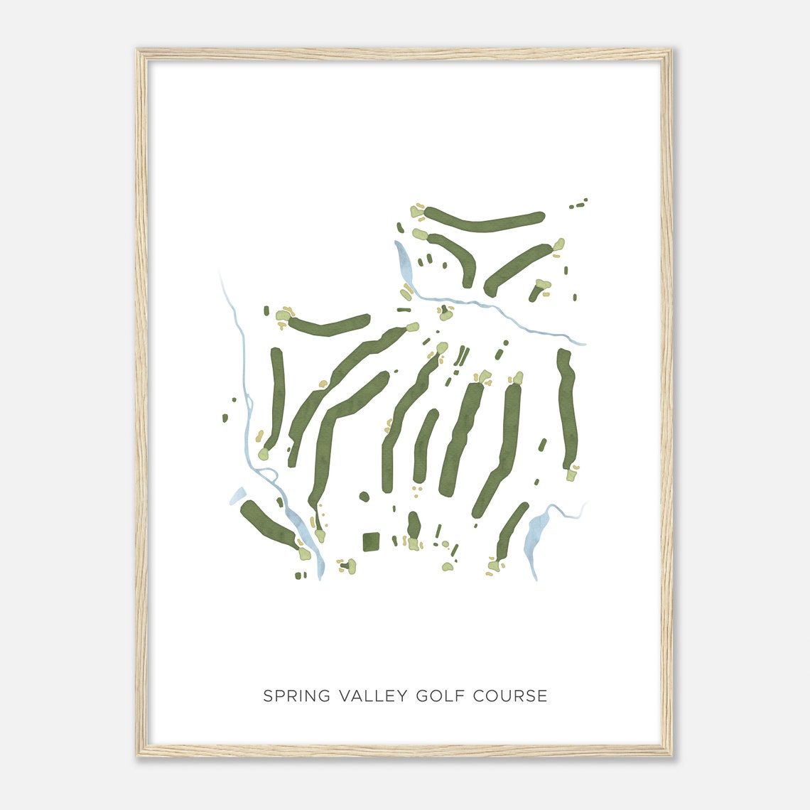 Spring Valley Golf Course Iowa Modern Watercolor Map Golfer Gift Golf Wall Art Golf Poster Print Course Layout - Image 2