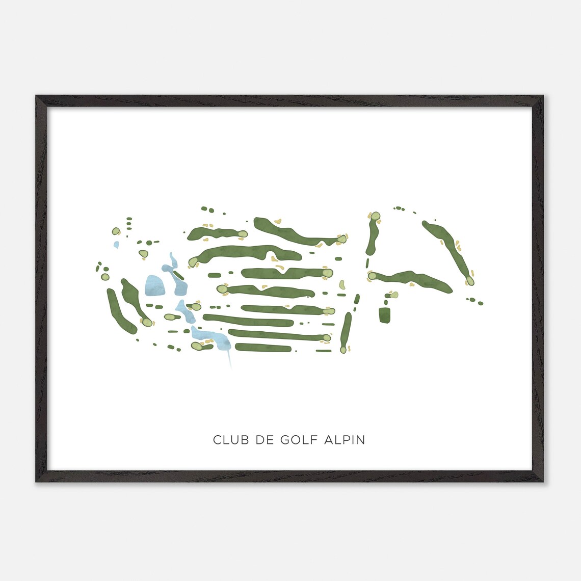 Club de Golf Alpin Quebec Canada Minimalist Watercolor Map Poster - Image 4