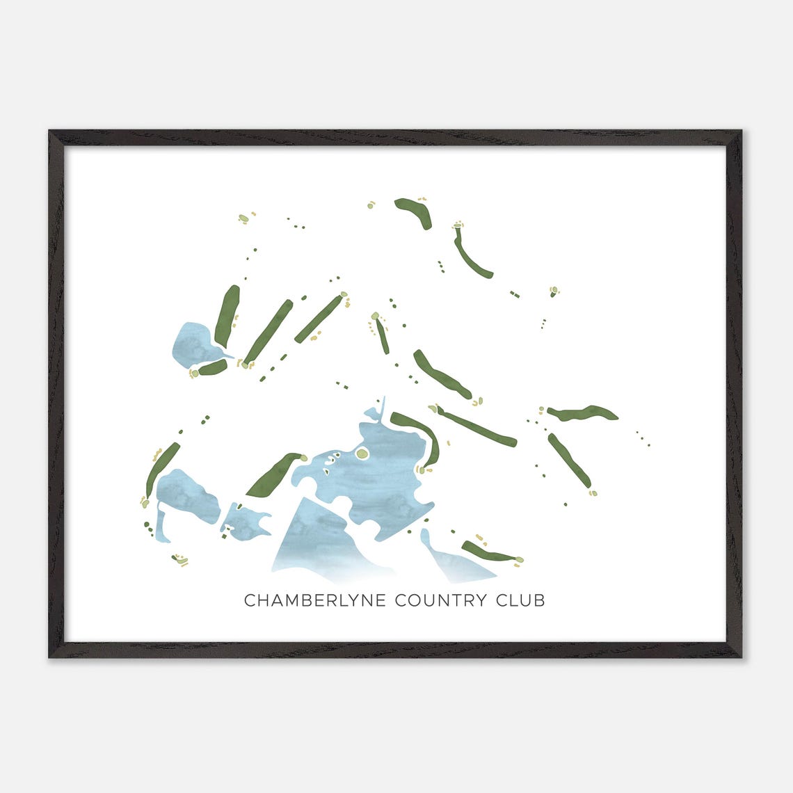 Chamberlyne Country Club Watercolor Course Map Lakeside Layout Poster - Image 5
