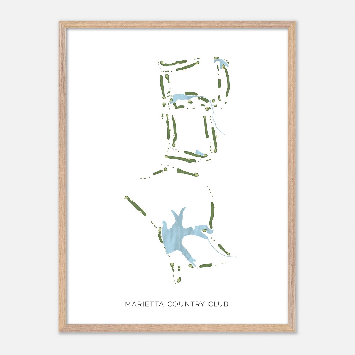 Marietta Country Club Minimal Line Golf Course Map Golfer Gift Poster - Image 2