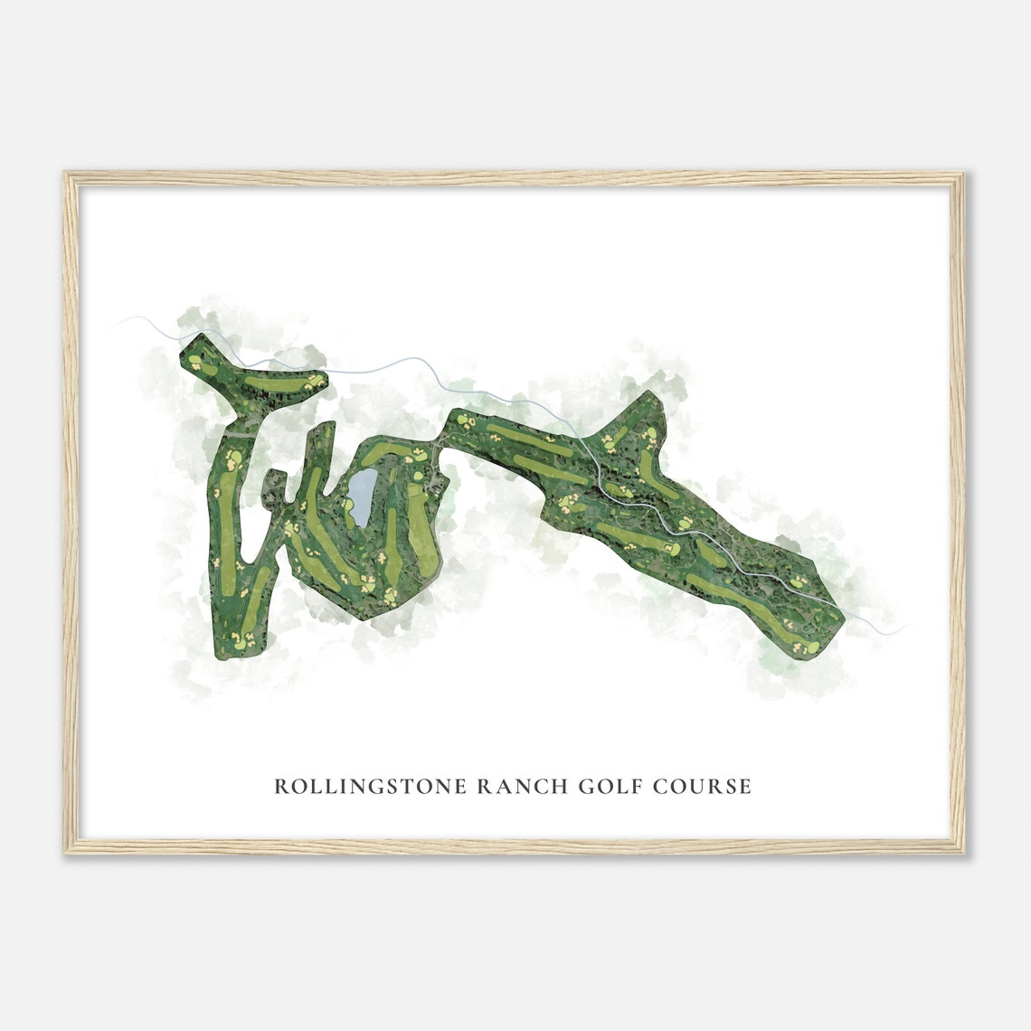 Rollingstone Ranch Golf Course Classic Detailed Watercolor Map Poster