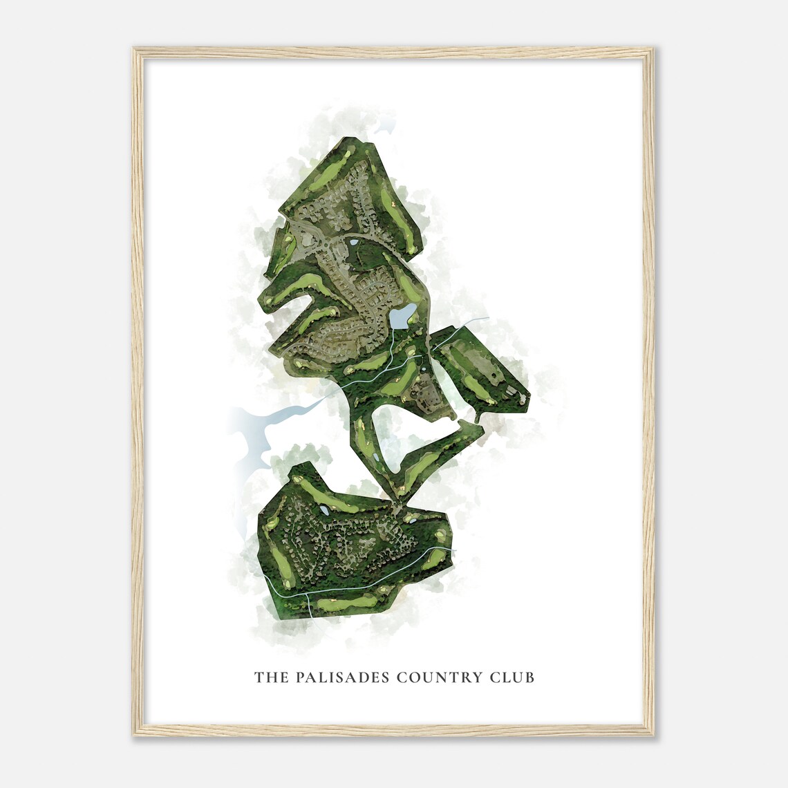 The Palisades Country Club Classic Watercolor Layout Map Poster - Image 2