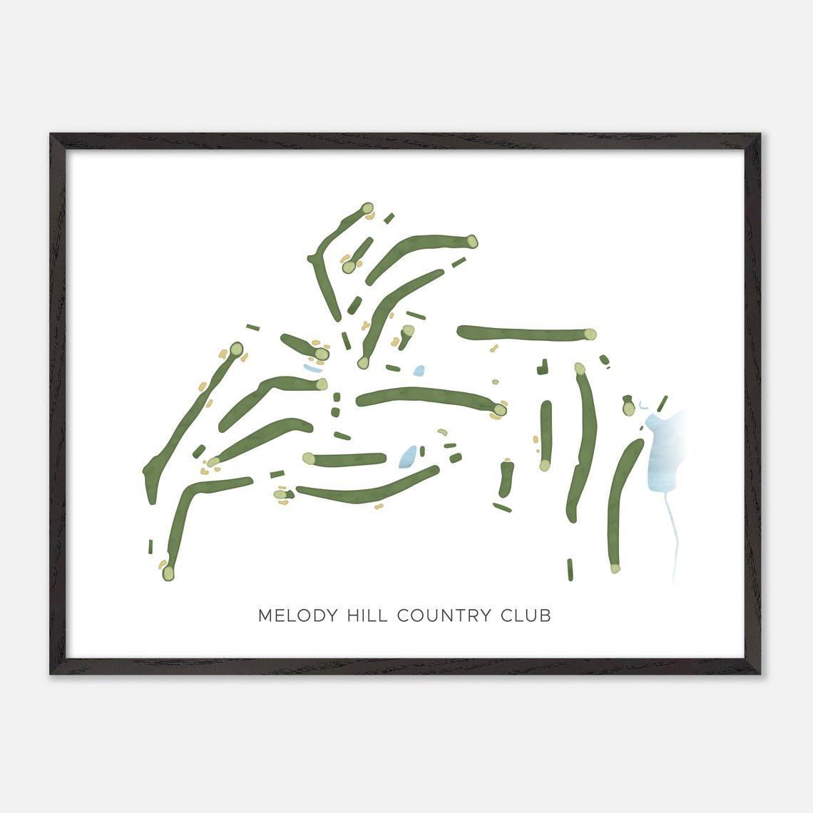 Melody Hill Country Club Minimalist Watercolor Fairway Map Poster - Image 5