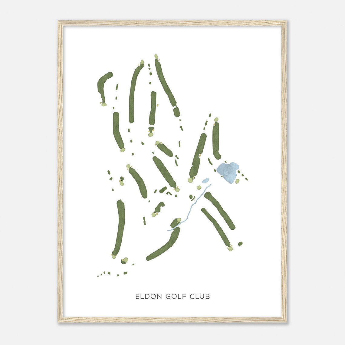 Eldon Golf Club Modern Minimalist Watercolor Golf Map Poster - Image 2