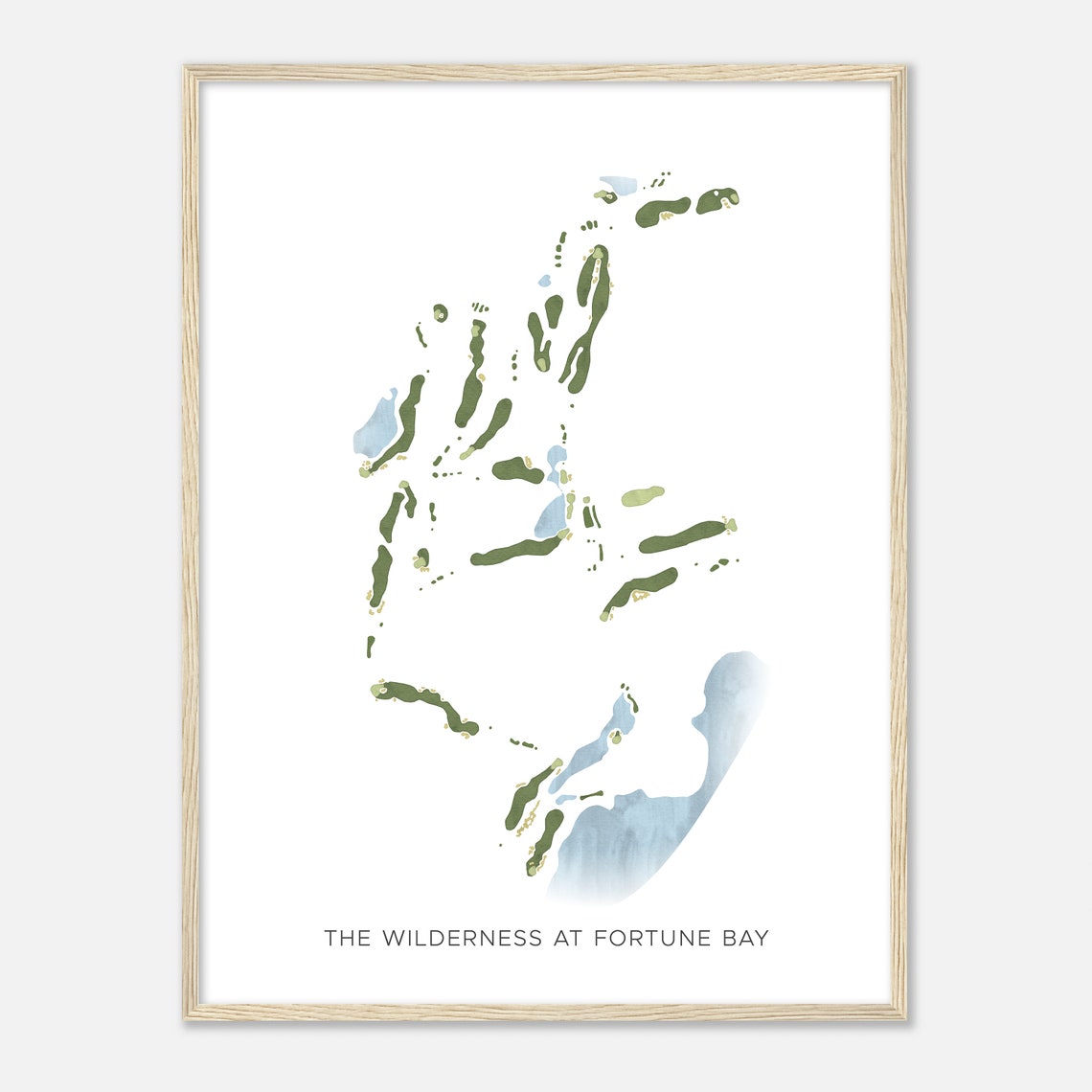 The Wilderness at Fortune Bay Modern Watercolor Course Map Poster - Image 2
