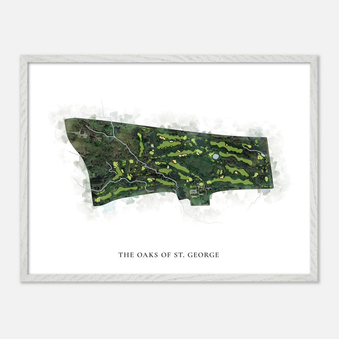 The Oaks Of St. George Classic Aerial Watercolor Golf Map Poster - Image 3