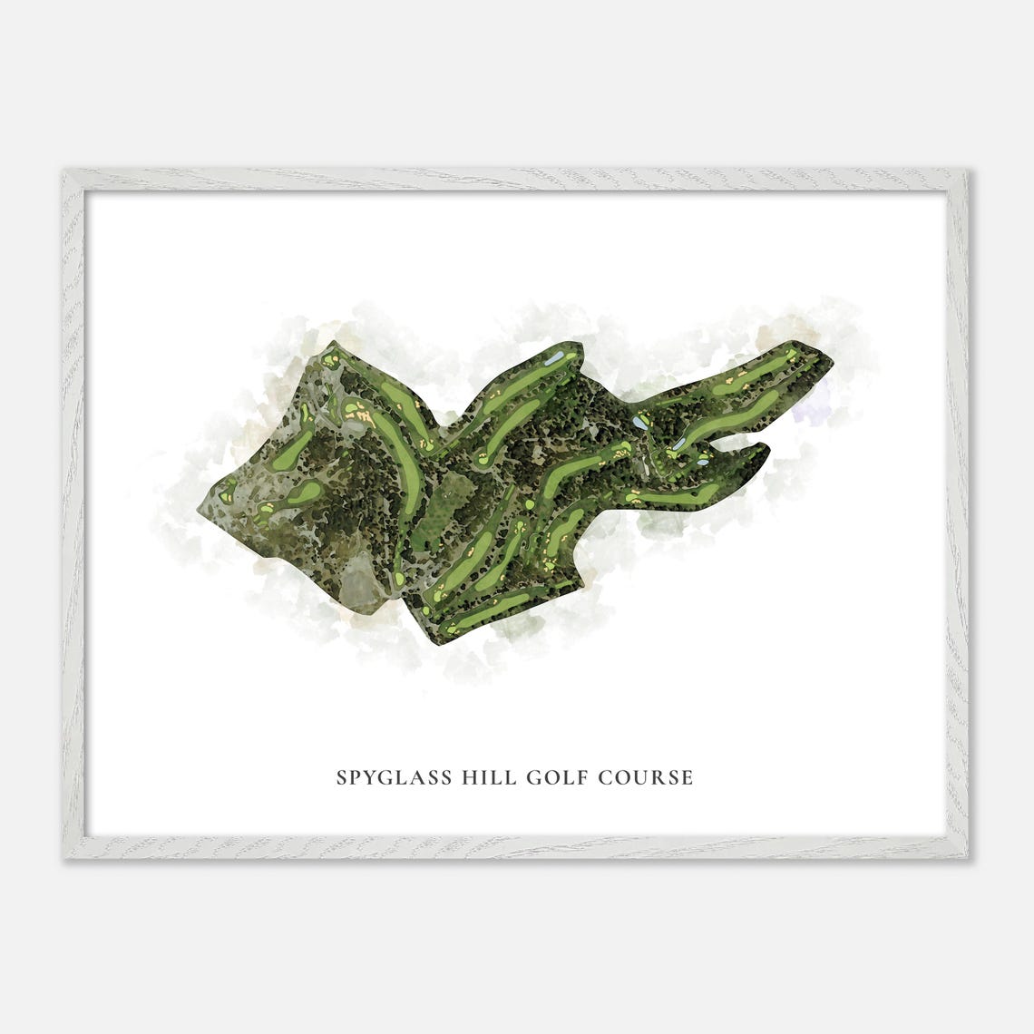 Spyglass Hill Golf Course Classic Watercolor Layout Map Poster - Image 4