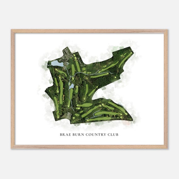 Brae Burn Country Club In West Newton Massachusetts Classic Watercolor Map Golfer Gift Golf Wall Art Golf Poster Print Course Layout