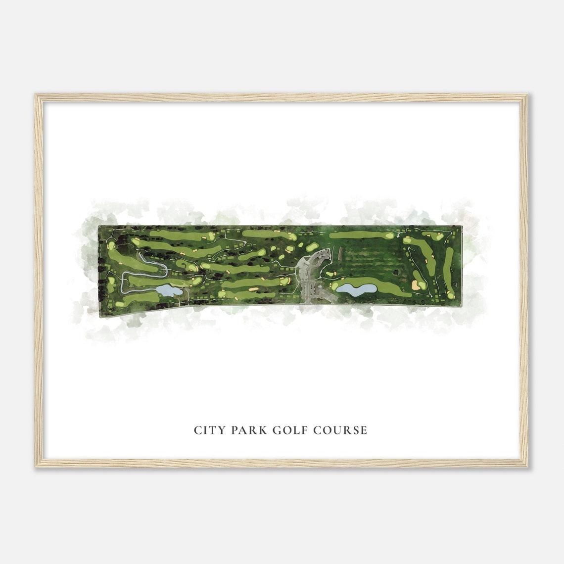 City Park Golf Course Colorado Classic Watercolor Golf Map Print