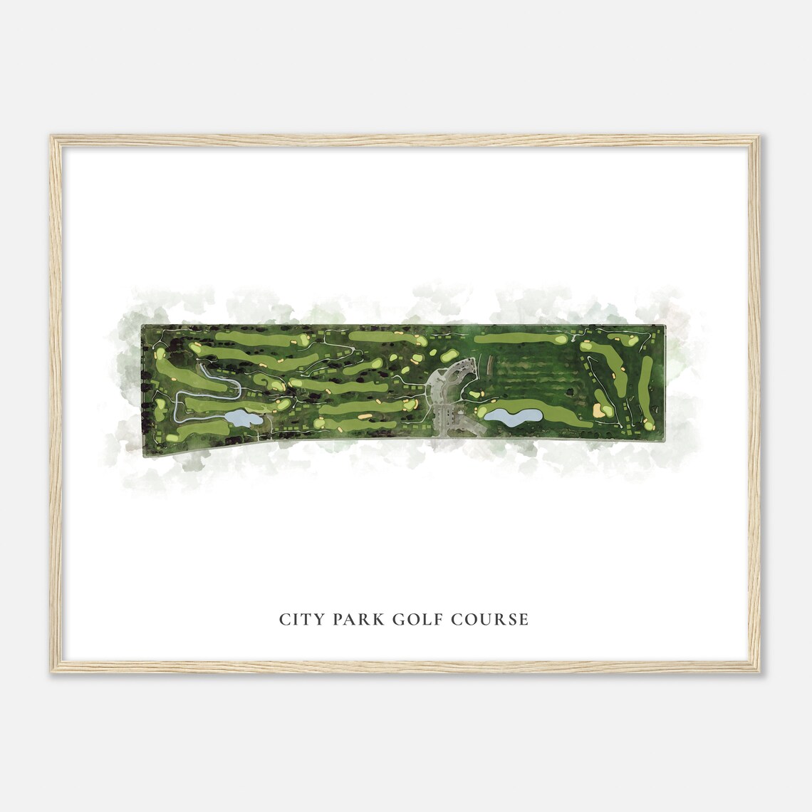 City Park Golf Course Colorado Classic Watercolor Map Golfer Gift Golf Wall Art Golf Poster Print Course Layout