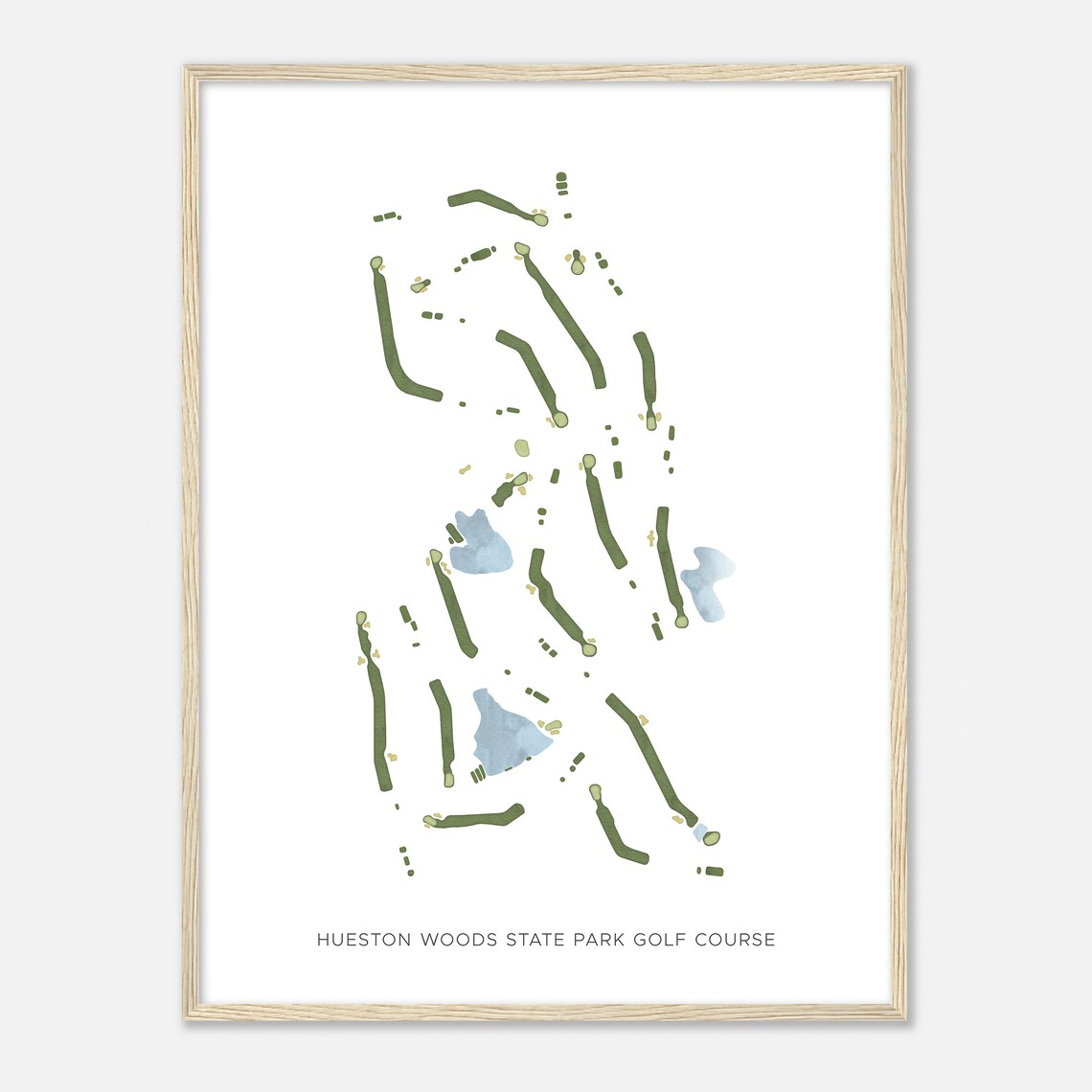 Hueston Woods State Park Golf Course Ohio Modern Watercolor Map Golfer Gift Golf Wall Art Golf Poster Print Course Layout