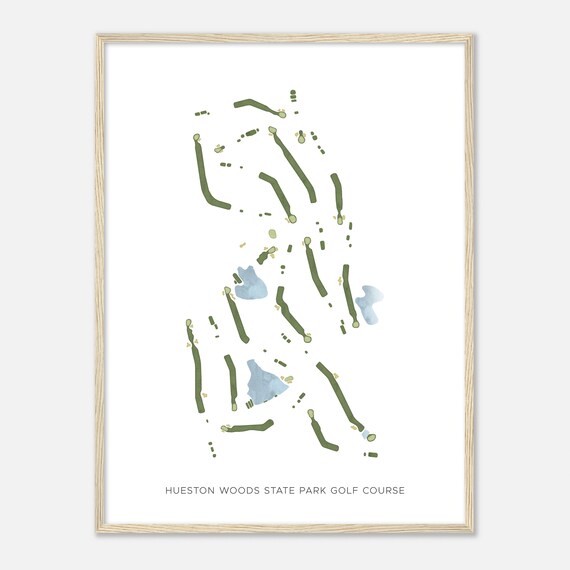 Hueston Woods State Park Golf Course Ohio Modern Watercolor Map Golfer Gift Golf Wall Art Golf Poster Print Course Layout