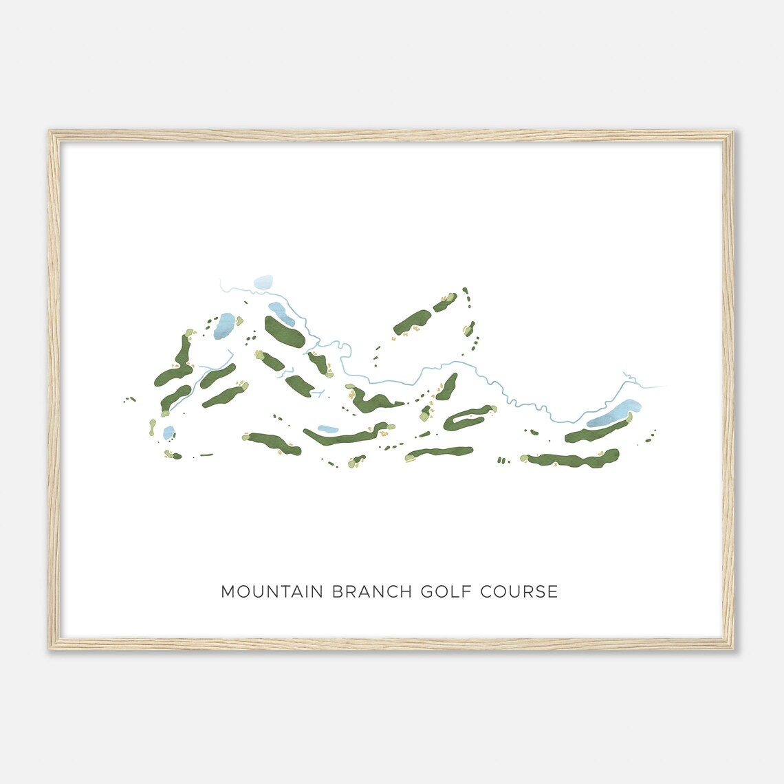 Mountain Branch Golf Course Maryland Modern Watercolor Map Poster