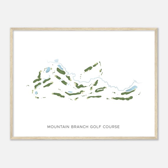Mountain Branch Golf Course Maryland Modern Watercolor Map Poster