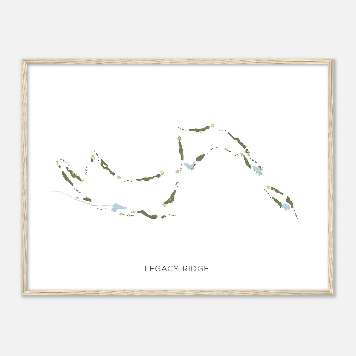 Legacy Ridge Colorado Modern Watercolor Map Golfer Gift Golf Wall Art Golf Poster Print Course Layout